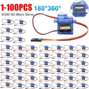 1-100PCS SG90 9G Analog Micro Servo Motor for RC Car Toy Airplane 180°/360° Fixed Wing Helicopter Aircraft Models 450 Helicoper - (Type: A, Speed(RPM): 80PCS, Voltage(V): 360 Degree)