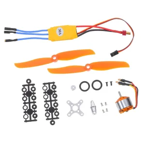 1 Set Rc Brushless Motor with Speed Controller for Rc Airplane Helicopter Lightweight Designed and High Efficiency Power Motor Set