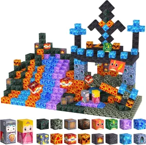 100PCS Magnetic Blocks - Build Mine Magnet World kids Building Toy, Magnetic Tiles Building Blocks Toddler STEM Montessori Toy Sensory Outdoor Toys for 3  Year Old Boys&Girls, Christmas Birthday Gift