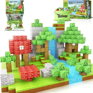 100PCS Magnetic Blocks-Build Mine Magnet World Set for Boys & Girls Age 3-5 6-8, STEM Sensory Toys for Toddlers Gifts for 3  Years Old Girls Boys,1" Magnet Cubes Classroom Must Haves Construction Toys