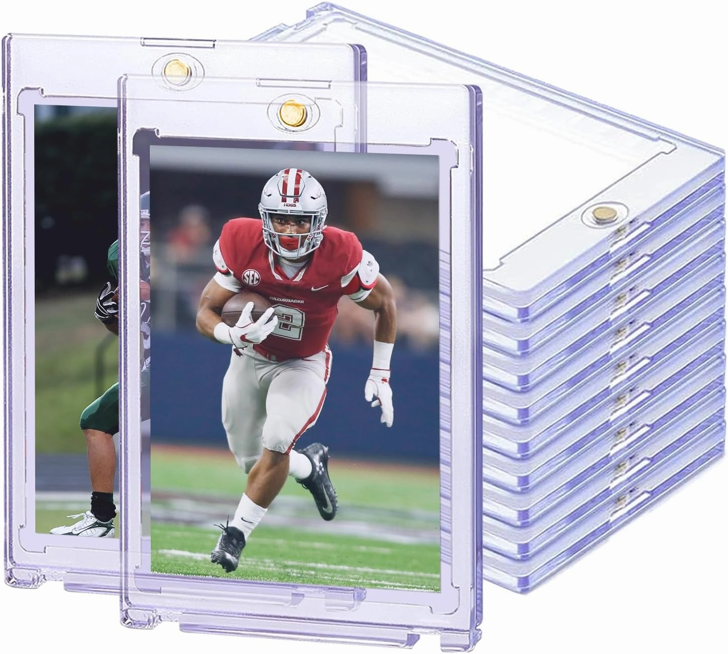 100PT Magnetic Card Holders for Trading Cards, 18ct One Card Touch Holder Baseball Card Thick Protectors Hard Plastic Magnetic Card Case Sports Football Basketball Top Loads for Cards Sleeves