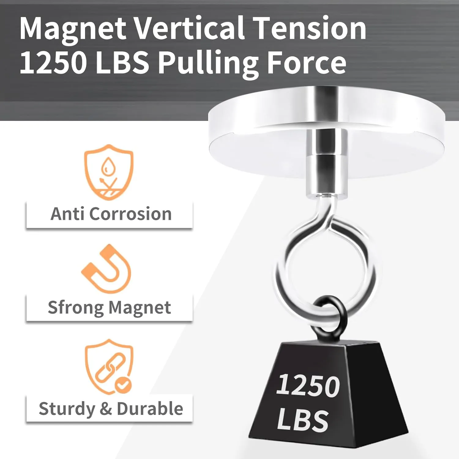 1250 Lbs (567KG) Pulling Strong Neodymium N52 Fishing Magnets, High Power Rare Earth Magnets with Handle, Heavy Duty 4 Inch for River and Magnetic Fishing