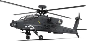 1:32 Scale F11-S AH64 RC Helicopter, 2.4 GHz 6-Channel Flybarless Dual-Rotor 6G/3D GPS Stunt Aircraft with Optical-Flow Hold, Brushless Motors & Lights, RTF Model Kit for Adult