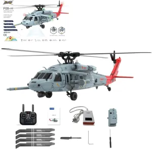 1/47 Scale RC Helicopter, F09-H SH60 Seahawk 2.4G 8CH Military Dual Brushless DD 6G/3D Stunt Copter Model, Aircraft for Adults (Include FC&GPS/RTF Version)