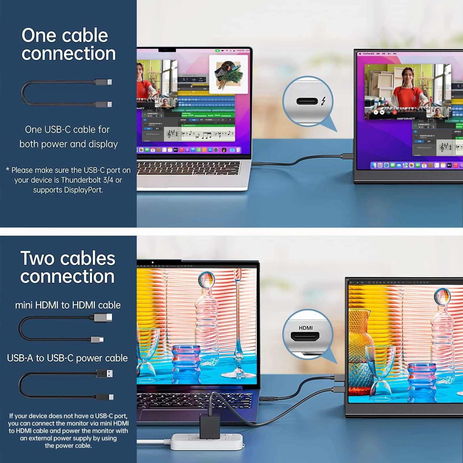 15.6inch Portable Monitor,1080P USB-C HDMI Second External Monitor for Laptop,PC,Mac Phone,PS,Xbox,Swich,IPS Ultra-Thin Zero Frame Gaming Display/Premium Smart Cover