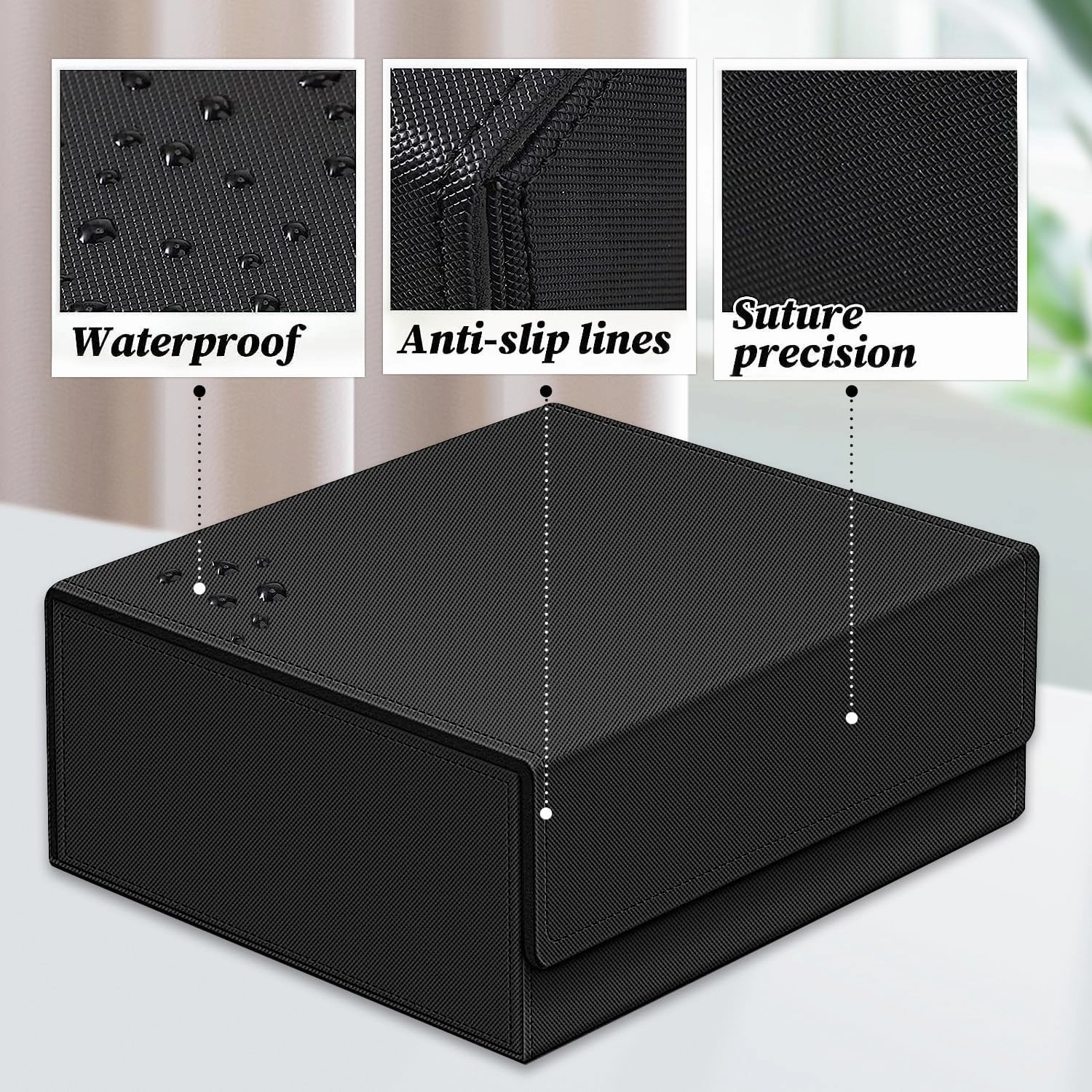 1800  Trading Card Storage Box, Magnetic Closure Toploaders Storage Box Hold 600  35PT 3"x4" Standard Toploaders, PU Leather Card Deck Boxes Fit for MTG,Marvel,Sport Cards,Game Cards, Business Cards