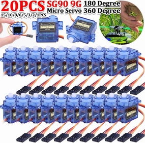 1-20pcs SG90 9G Micro Servo Servo Motor for RC Planes Robot Arm 180°/360° Fixed-Wing Servo Motor Control for Airplane Helicopter - (Speed(RPM): 20PCS, Voltage(V): 180 Degree)
