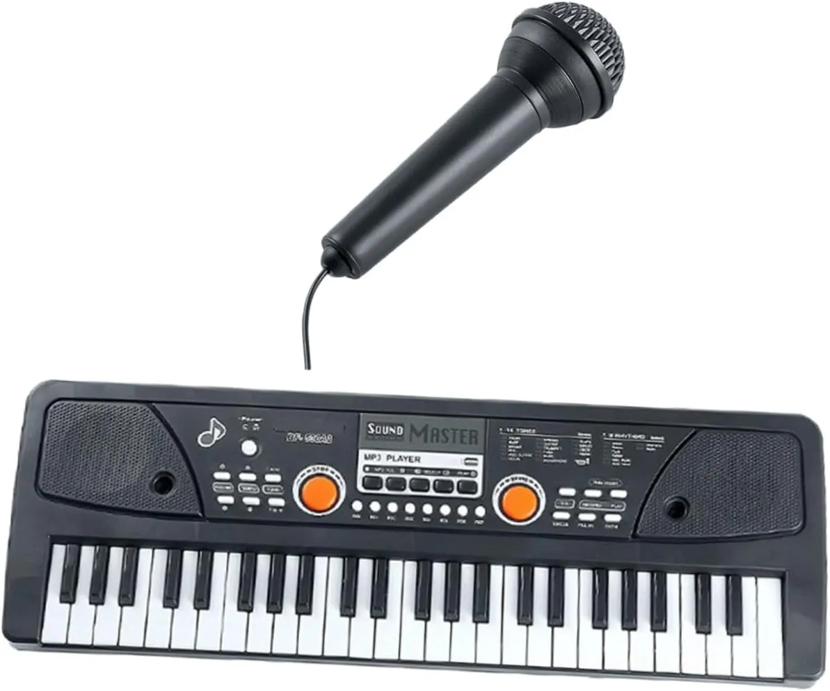 1Set Key Electric Piano for Multifunctional Music with Microphone Birthday for Boys and Enhances Finger Flexibility and Coordination