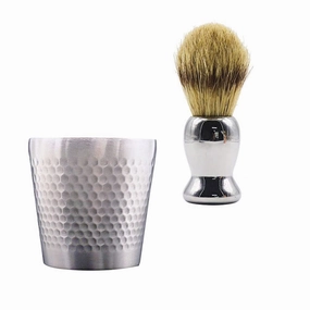 1set Beard Brush Set Stainless Shaving Brush Set Travel Shaving Kit Colodoil Silver Silverts Shaving Tool Closest Smoothest Shave Gentleman Shaving Soap Bowl Set Suite Fiber Wool