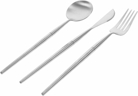 1set Stainless Steel Utensil Portable Cutlery Kit for Camping and Travel Eating Utensils Case Dishwasher Silverware for Outdoor Dining Easy to Clean and Store
