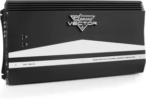 2-Channel High Power MOSFET Amplifier - Slim 6000 Watt Bridgeable Mono Stereo 2 Channel Car Audio Amplifier w/Crossover Frequency and Bass Boost Control, RCA Input and Line Output - Lanzar VCT2610