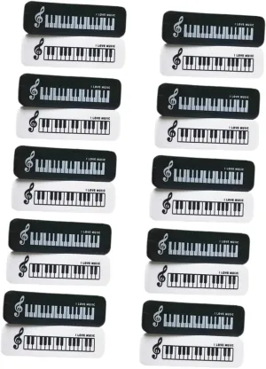 20 Pack White Erasers Bulk for Dry Erase Boards Mini Piano Shaped Erasers for School