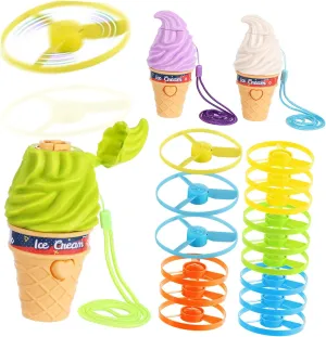 3 Pcs Garden Flying for Wind Up Ice Cream Disc Plaything for Outdoor Fun Safe Lightweight Effortless Launching for Parties and Chasing Games