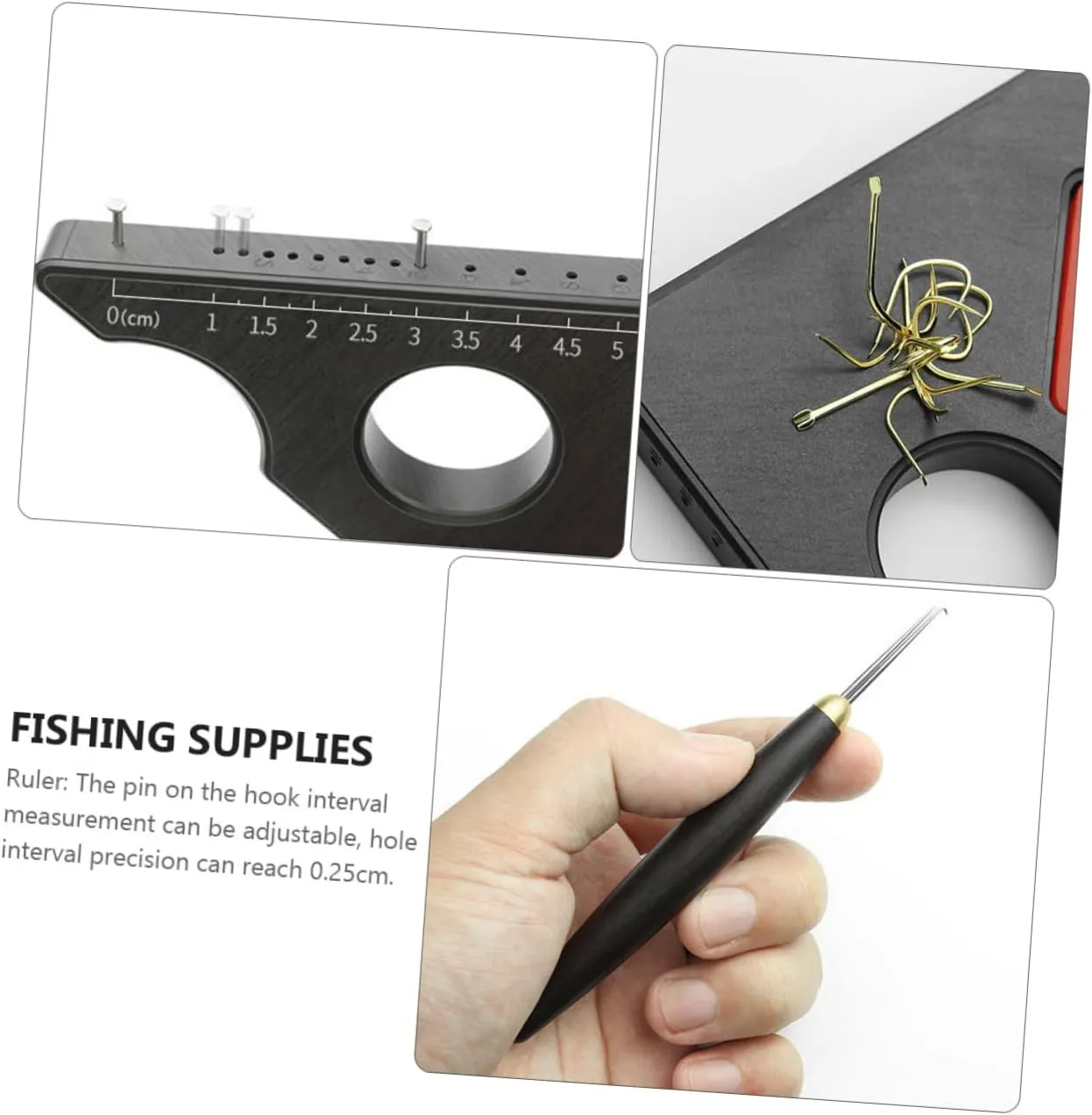 3 Sets Hook Ruler Knot Tying Tool Portable Fishing Line Knotter for Quick Setup