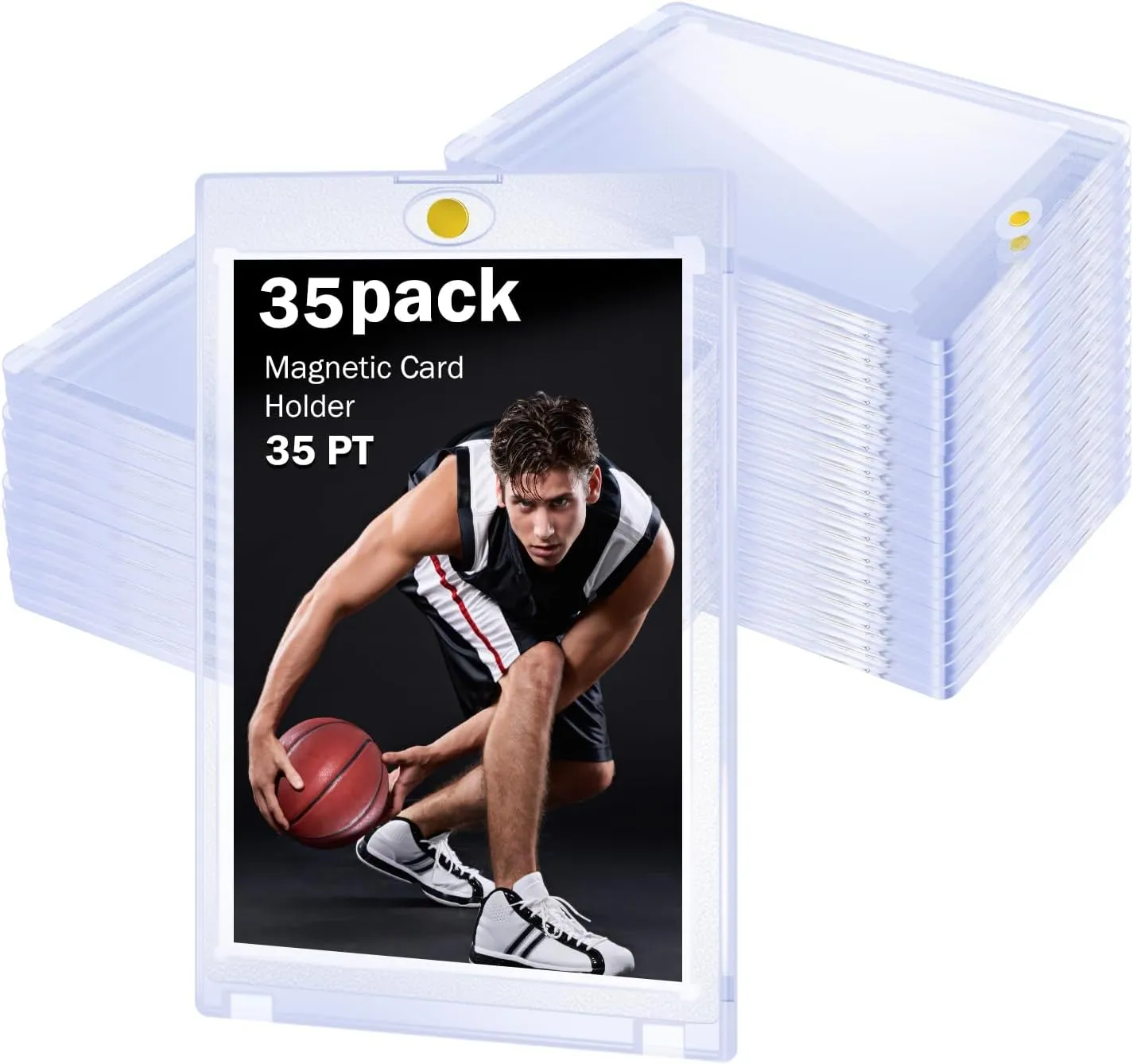 35ct Magnetic Card Holder 35pt Card Sleeves Hard Plastic, Magnetic Card Case for Trading Card, Baseball Card, Game Cards, JEYUEHZH