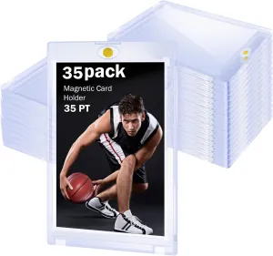 35ct Magnetic Card Holder 35pt Card Sleeves Hard Plastic, Magnetic Card Case for Trading Card, Baseball Card, Game Cards, JEYUEHZH