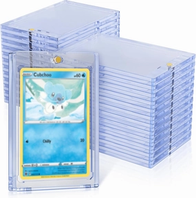 35pt Magnetic Card Holders for Trading Cards Protector, 60 Pack Baseball Card Protector, Acrylic Hard Cards Sleeves Case for Baseball Football Sports TCG CCG Game (Transparent Blue)
