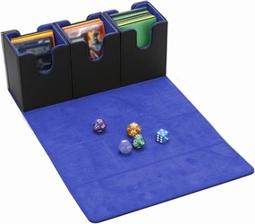 3 in 1 Commander Deck Box - Magic The Gathering Deck Storage Box Holding 300  Sleeved Cards (Black and Blue)