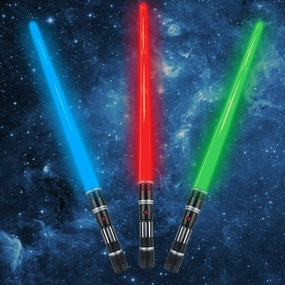 3 pack 3 colors Light Up Swords Saber with FX Sound(Motion Sensitive) and Realistic Handle for Kid, Expandable Light Toy for Halloween Dress Up Parties, Xmas Present, Galaxy War Fighters and Warriors