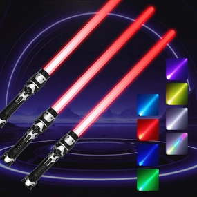3 Pack Light Up Sabers with FX Sound(Motion Sensitive) and Realistic Handle for Kids,Light Swords Set for Halloween Dress Up Parties, Xmas Present, Galaxy War Fighters