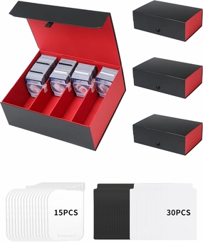 3PCS Trading Card Storage Box Holds 6000  Cards, Magnetic Closure Deck Box MTG, Graded Card Organizer Compatible With Yugioh, Sport Cards, Magic Cards And Commander Cards