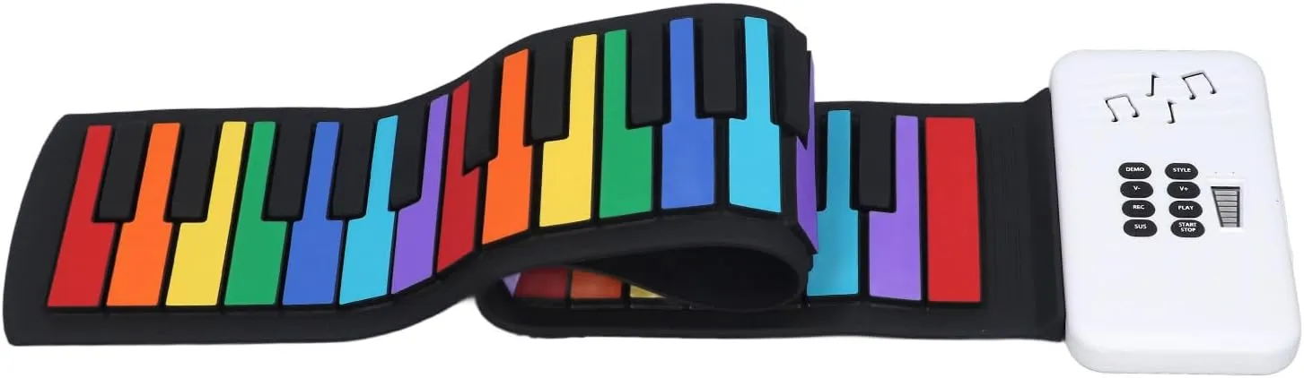 49 Keys Roll Up Piano, Dual Sensory Experience Various Tones and Effects Engage in Music Pleasure with 49 Keys Roll Up Piano for Kids Music Education