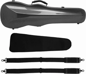 4/4 Violin Box, Carbon Fiber Lightweight Violin Hard Case, with Strap * 2, Cotton Drape * 1, Hygrometer, Removable Double Shoulder Strap, Painting Process