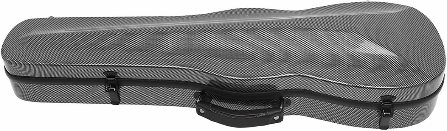 4/4 Violin Box, Carbon Fiber Lightweight Violin Hard Case, with Strap * 2, Cotton Drape * 1, Hygrometer, Removable Double Shoulder Strap, Painting Process