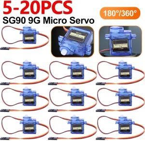 5-20pcs SG90 9G Micro Servo Servo Motor for RC Planes Robot Arm 180°/360° Fixed-Wing Servo Motor Control for Airplane Helicopter - (Type: A, Speed(RPM): 10pcs, Voltage(V): 180 Degree)