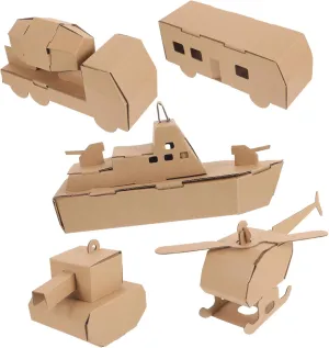 5pcs Paper Puzzle Model Kit Creative DIY Assembly for Teens Lightweight Helicopter Car Tank No Tools Glue Required for Imaginative Fun