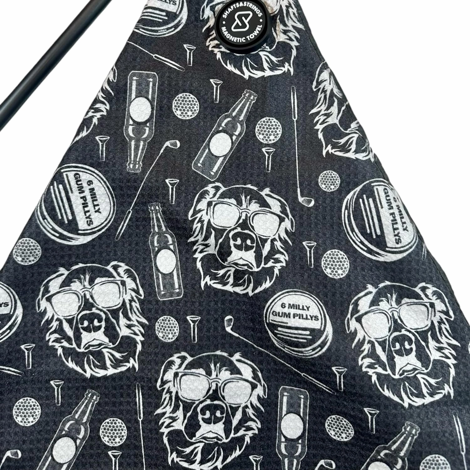 6 Milly | Magnetic Golf Towel | Super Strong Magnet | Microfiber Waffle Fabric | Club Loop | Caddy Size | Cart Towel | Gift for Golfers