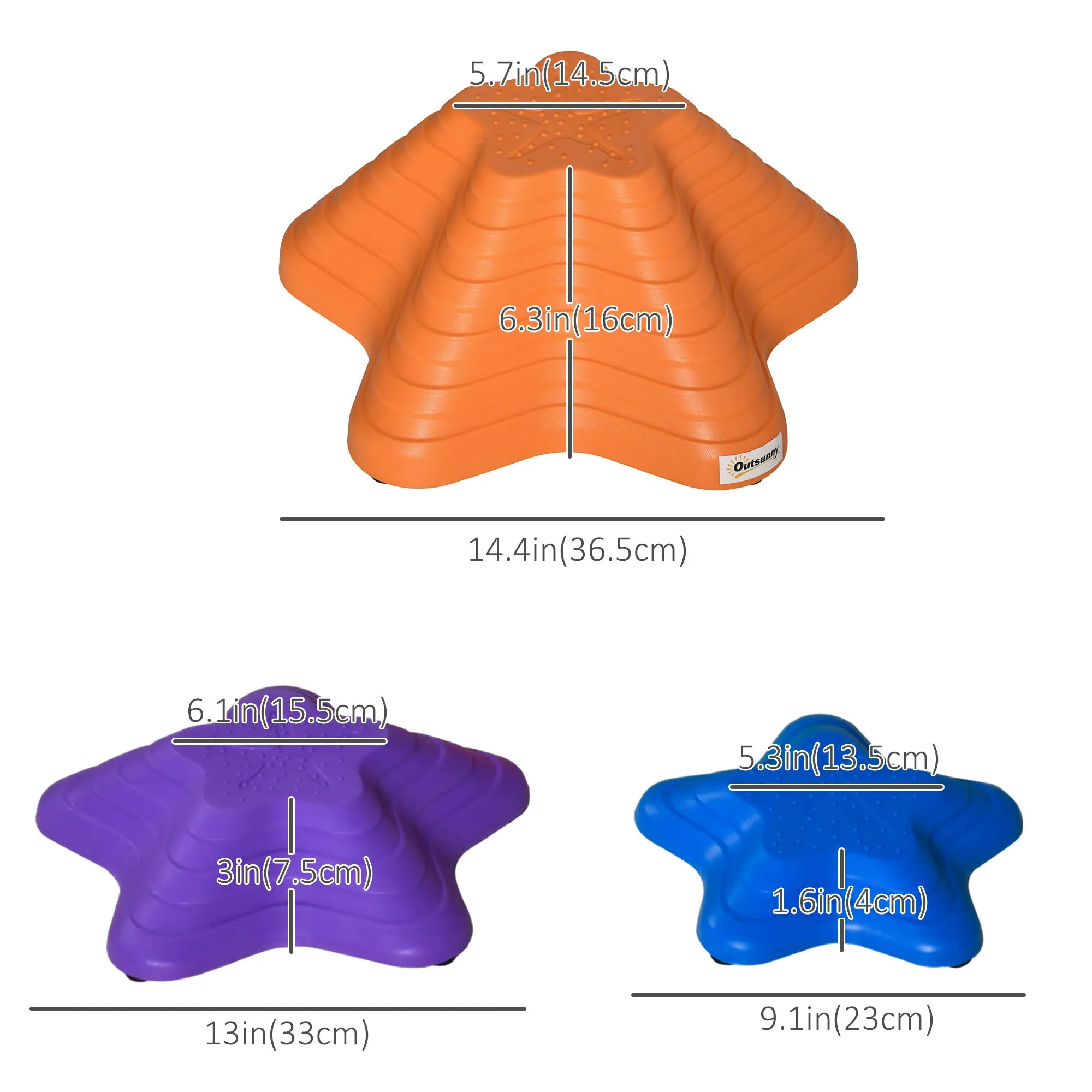 6PCs Kids Balance Stepping Stones Non-slip Bottom Starfish Design Obstacle Course Play