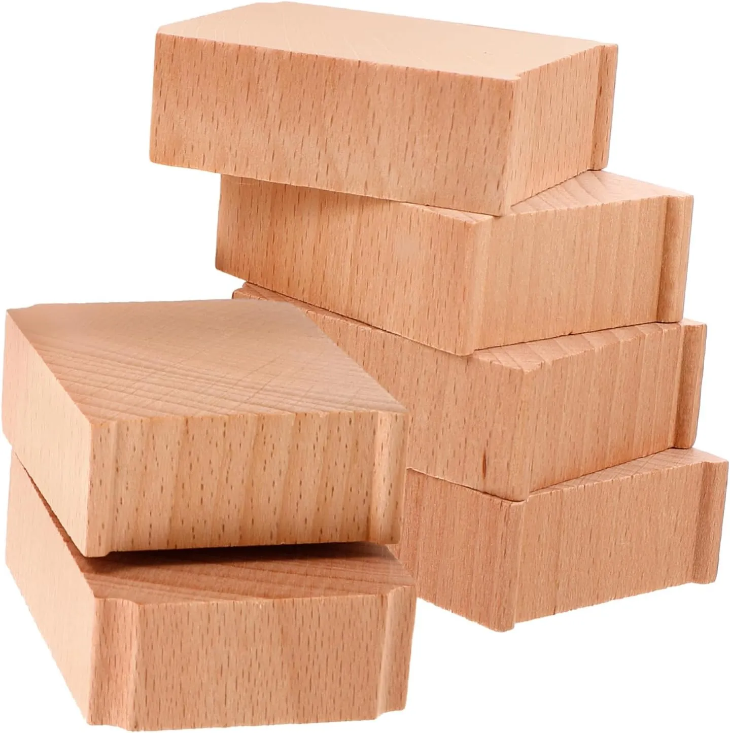 6pcs Wooden Train Bridge Support Risers for Track Level Bridge Toy Train Track Accessories