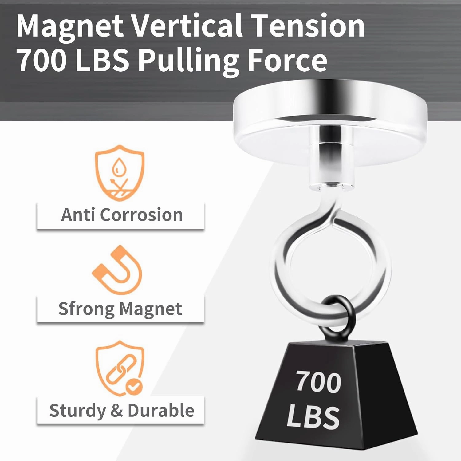 700 lbs(317 KG) Pulling Strong Neodymium N52 Fishing Magnets,High Power Magnet with Handle,Magnet Heavy Duty 3 Inch Magnets for Retrieving in River and Magnetic Fishing