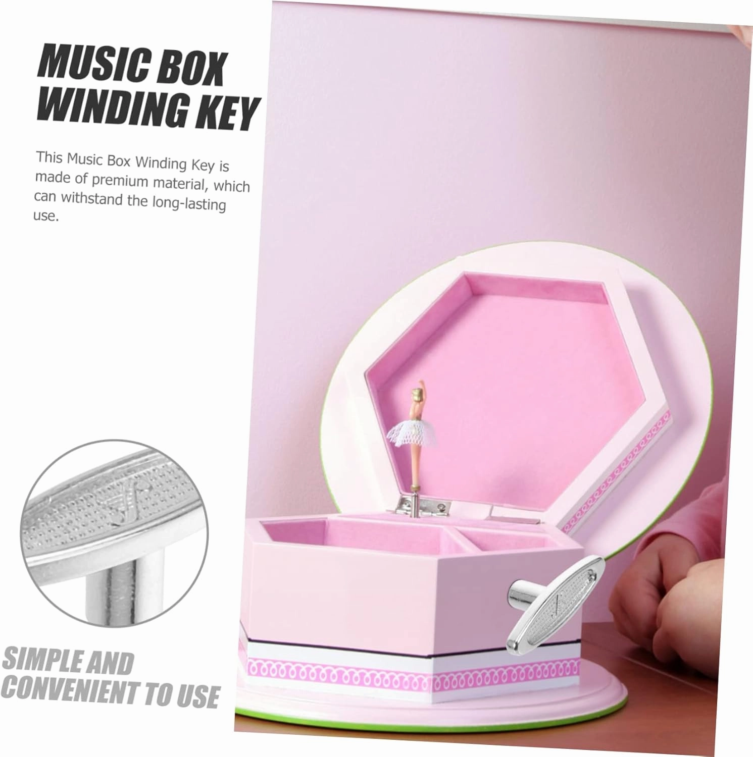 8pcs Music Box Winding Keys T Shape Bar Replacement for Jewelry Crafts Lightweight Metal Winder Parts Easy to Install for DIY Projects Music Box Lovers