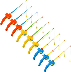 9 Pack Magnetic Fishing Toy Pole Magnet Fishing Rods Fishing Bath Toy Game Fishing Rod for Magnetic Fishing Games for Kindergarten Preschool Boys Girls