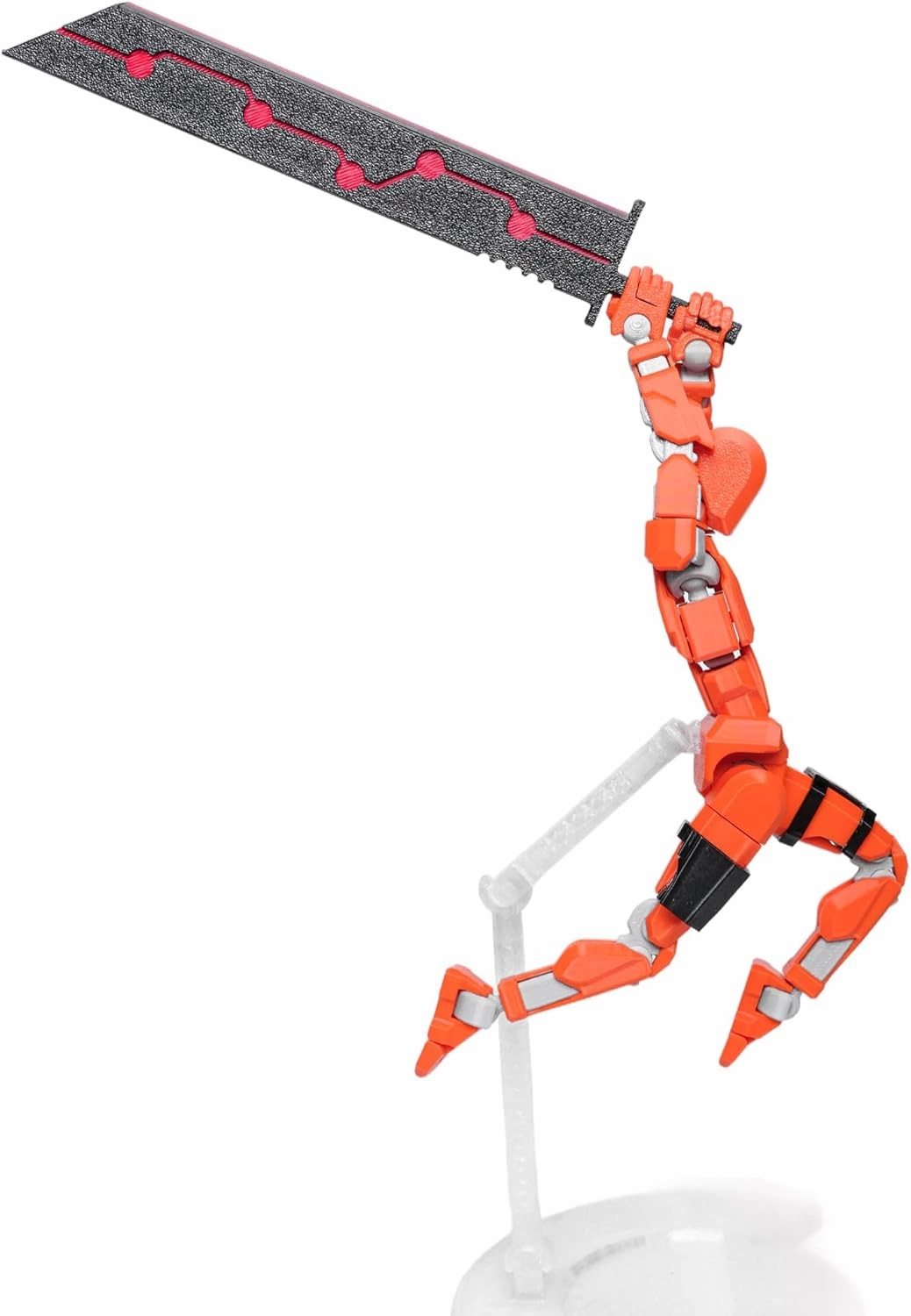 (Assembly Completed Dummy 20 Action Figure, 8.1 inches， Strong Magnetic Accessories， 8 Types of Weapons 3D Printed Robot Multi-Jointed Movable, Spider Ninja Series (Orange)