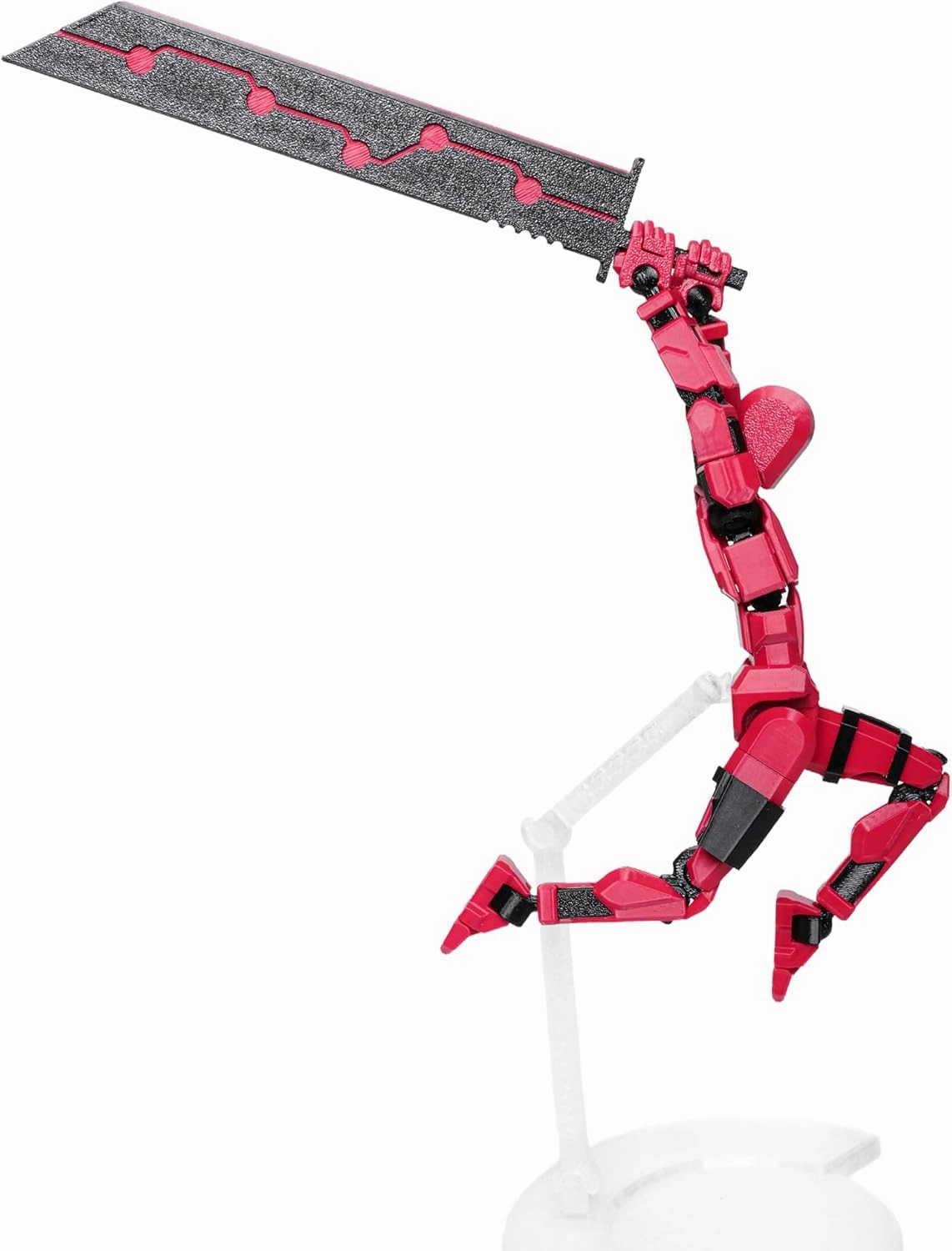 (Assembly Completed Dummy 20 Action Figure, 8.1 inches， Strong Magnetic Accessories， 8 Types of Weapons 3D Printed Robot Multi-Jointed Movable, Spider Ninja Series (red)