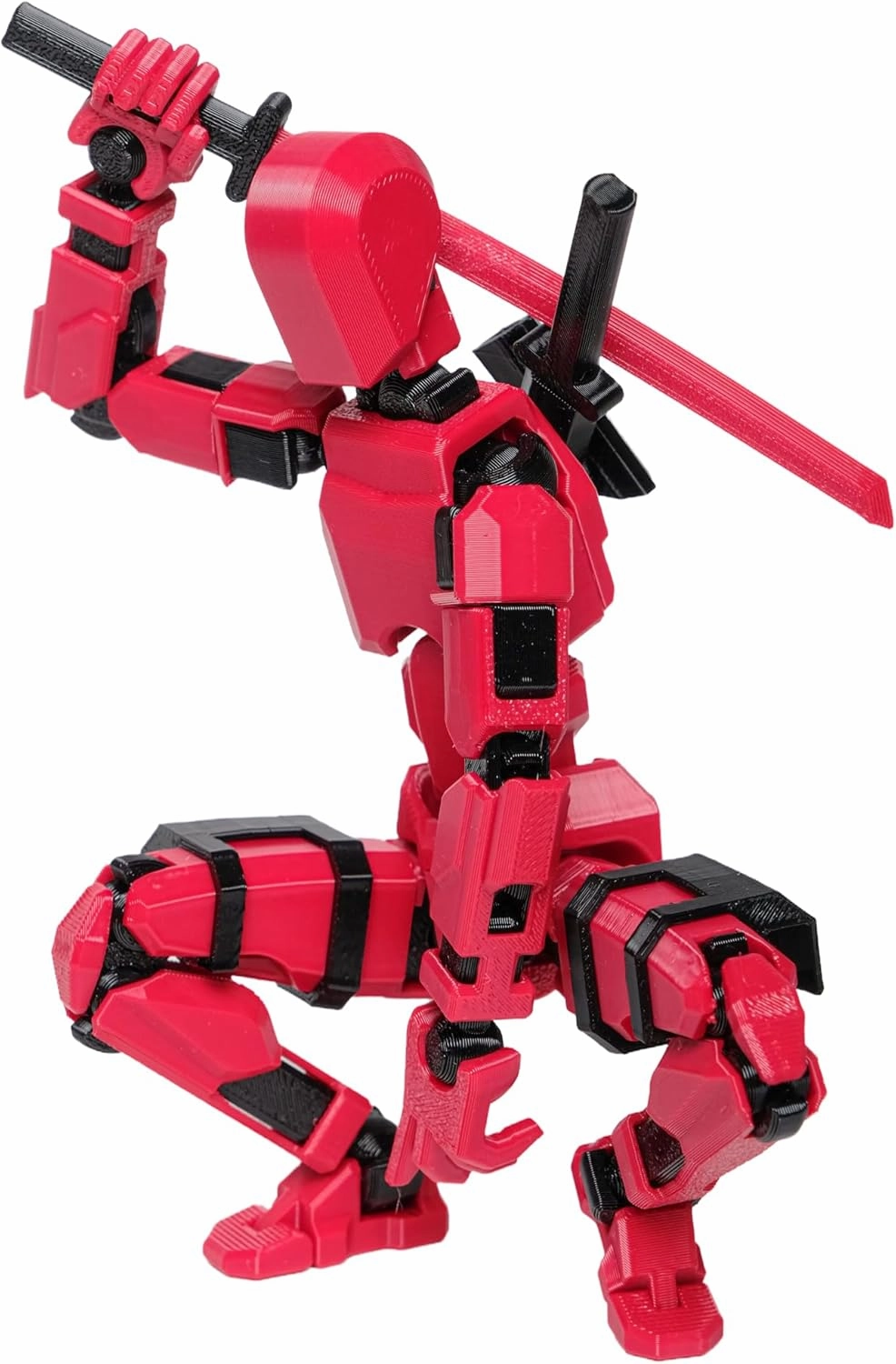 (Assembly Completed Dummy 20 Action Figure, 8.1 inches， Strong Magnetic Accessories， 8 Types of Weapons 3D Printed Robot Multi-Jointed Movable, Spider Ninja Series (red)
