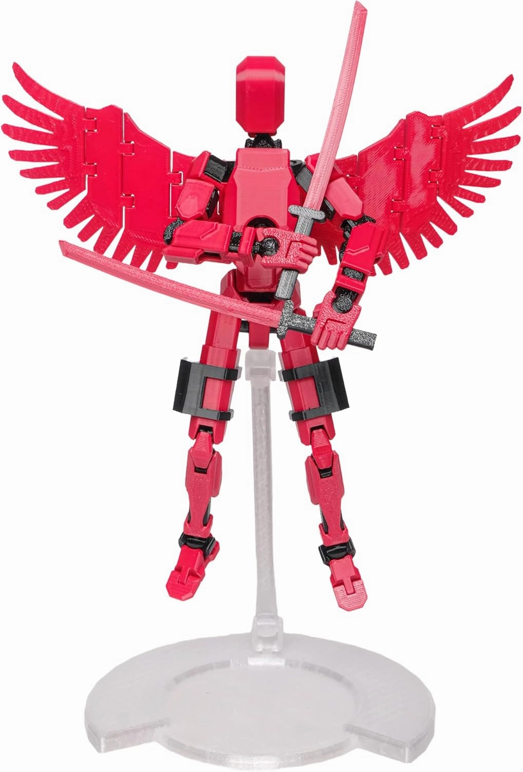 (Assembly Completed Dummy 20 Action Figure, 8.1 inches， Strong Magnetic Accessories， 8 Types of Weapons 3D Printed Robot Multi-Jointed Movable, Spider Ninja Series (red)