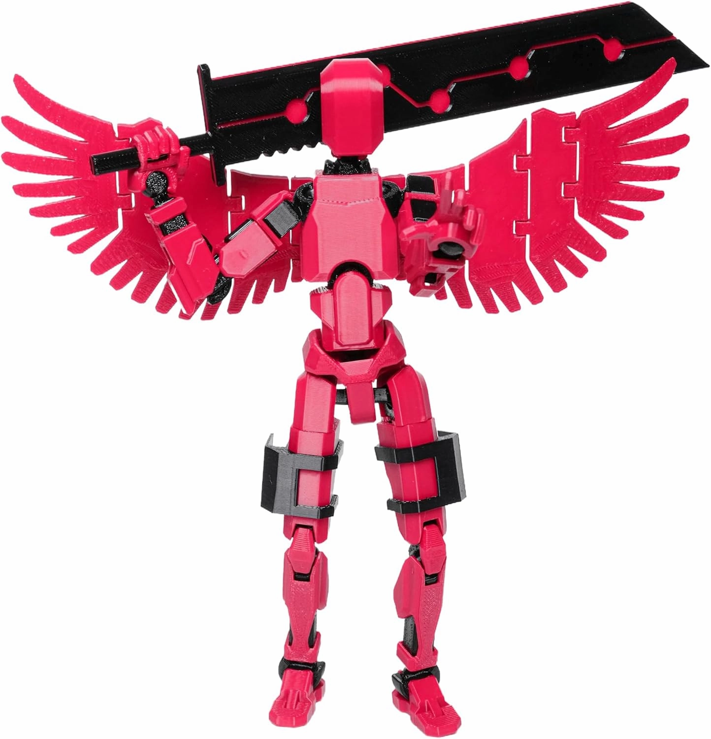 (Assembly Completed Dummy 20 Action Figure, 8.1 inches， Strong Magnetic Accessories， 8 Types of Weapons 3D Printed Robot Multi-Jointed Movable, Spider Ninja Series (red)