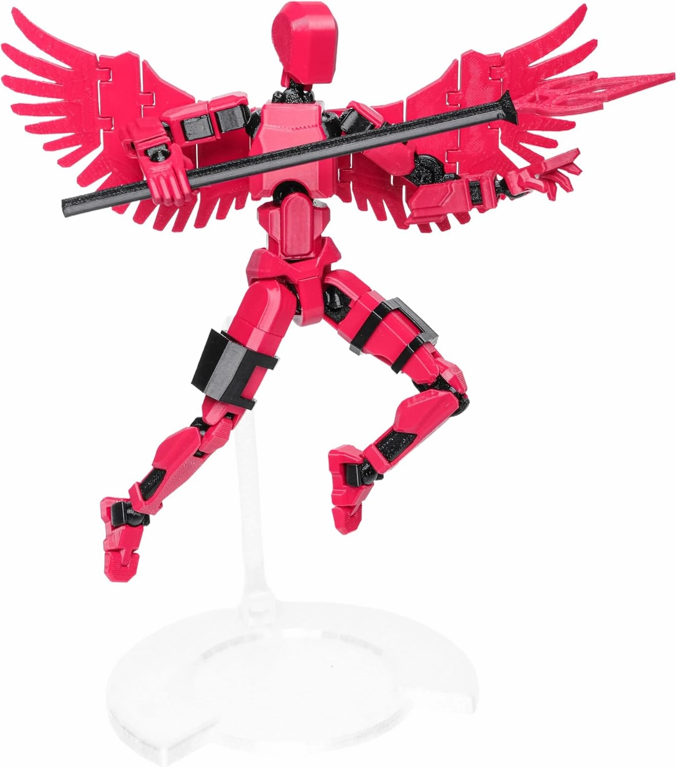 (Assembly Completed Dummy 20 Action Figure, 8.1 inches， Strong Magnetic Accessories， 8 Types of Weapons 3D Printed Robot Multi-Jointed Movable, Spider Ninja Series (red)