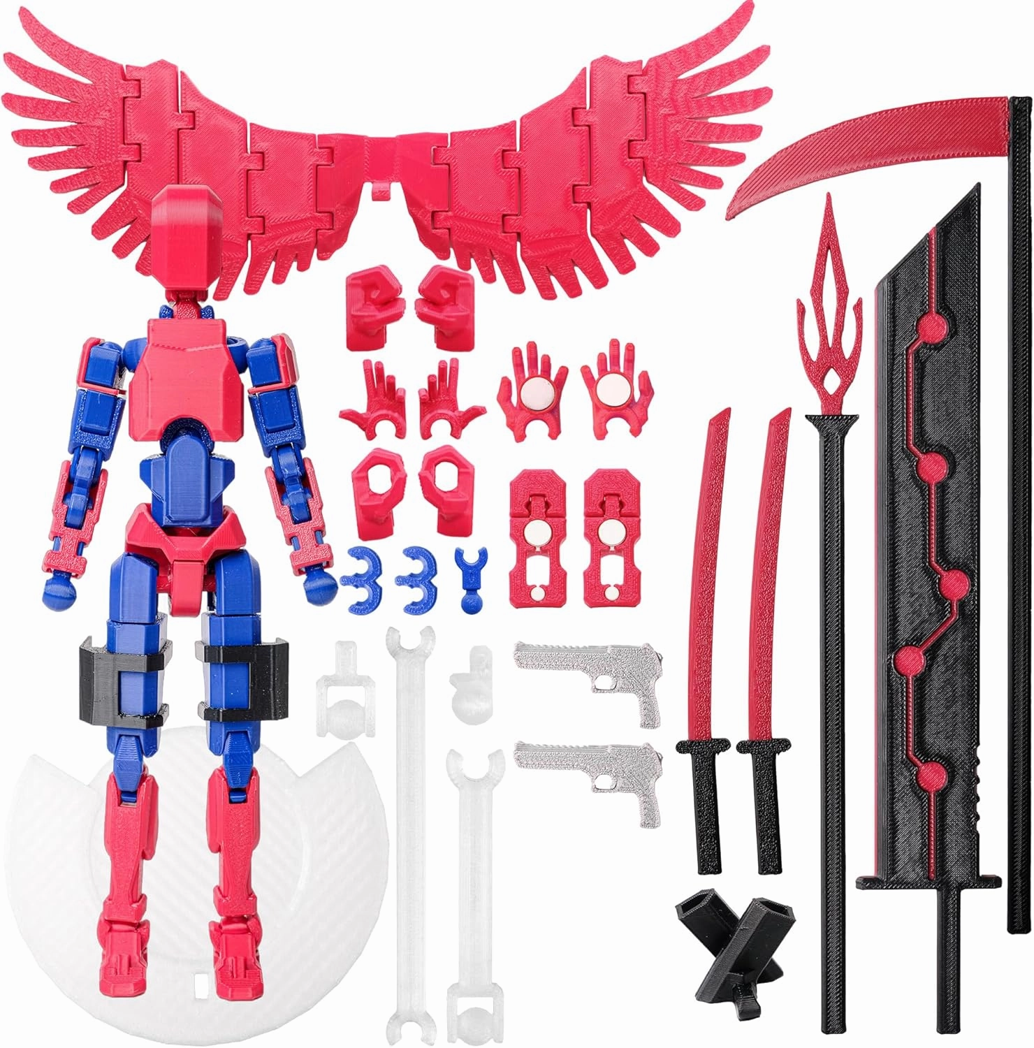 (Assembly Completed Dummy 20 Action Figure, 8.1 inches, Strong Magnetic Accessories, 8 Types of Weapons 3D Printed Robot Multi-Jointed Movable, Spider Ninja Series (Spider)