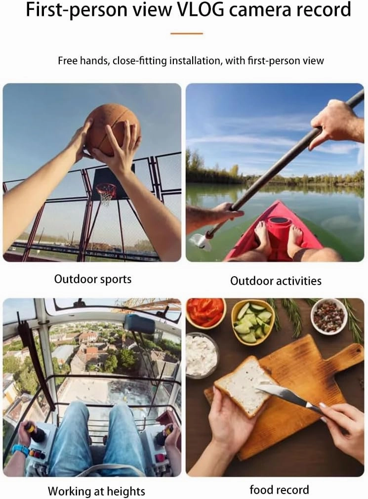 [Ellniges]【Hands-Free Action Camera】 360° Magnetic Wrable Camera for Skiing Recording, 150-Min Battery 380mAh Compact Design, 1080P Video Capture with k/Mount for Ouoor Sports