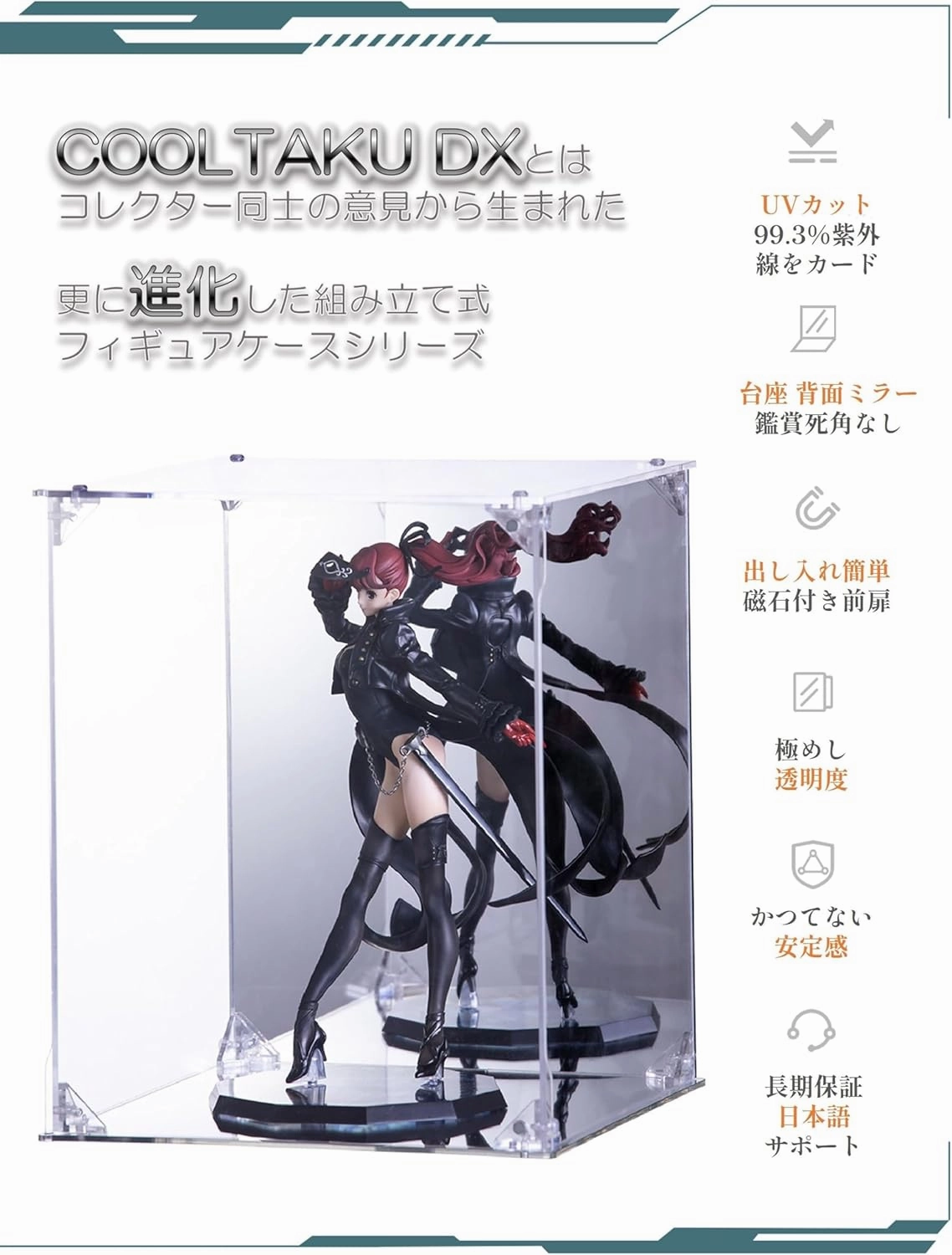 Acrylic Display Case, Mirrored Back and Base, UV Protected, Front Door with Magnetic Buckle, Display Box, Dustproof Showcase for Figures, Collections, Models toys (10x10x12 inch, 25x25x30 cm)