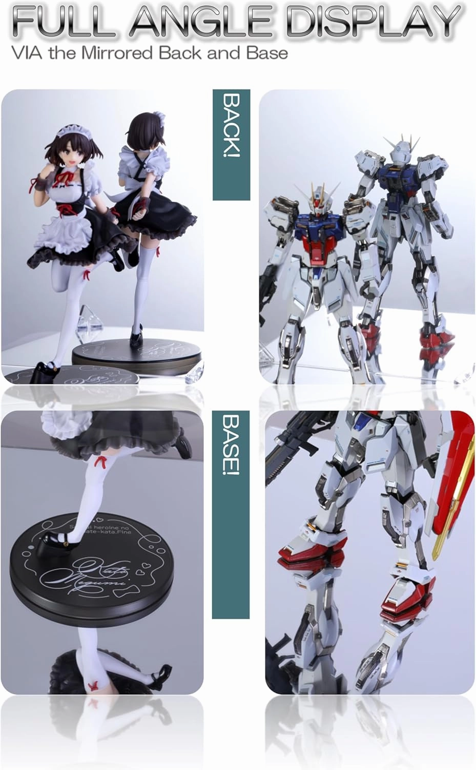 Acrylic Display Case, Mirrored Back and Base, UV Protected, Front Door with Magnetic Buckle, Display Box, Dustproof Showcase for Figures, Collections, Models toys (10x10x14 inch, 25x25x35 cm)