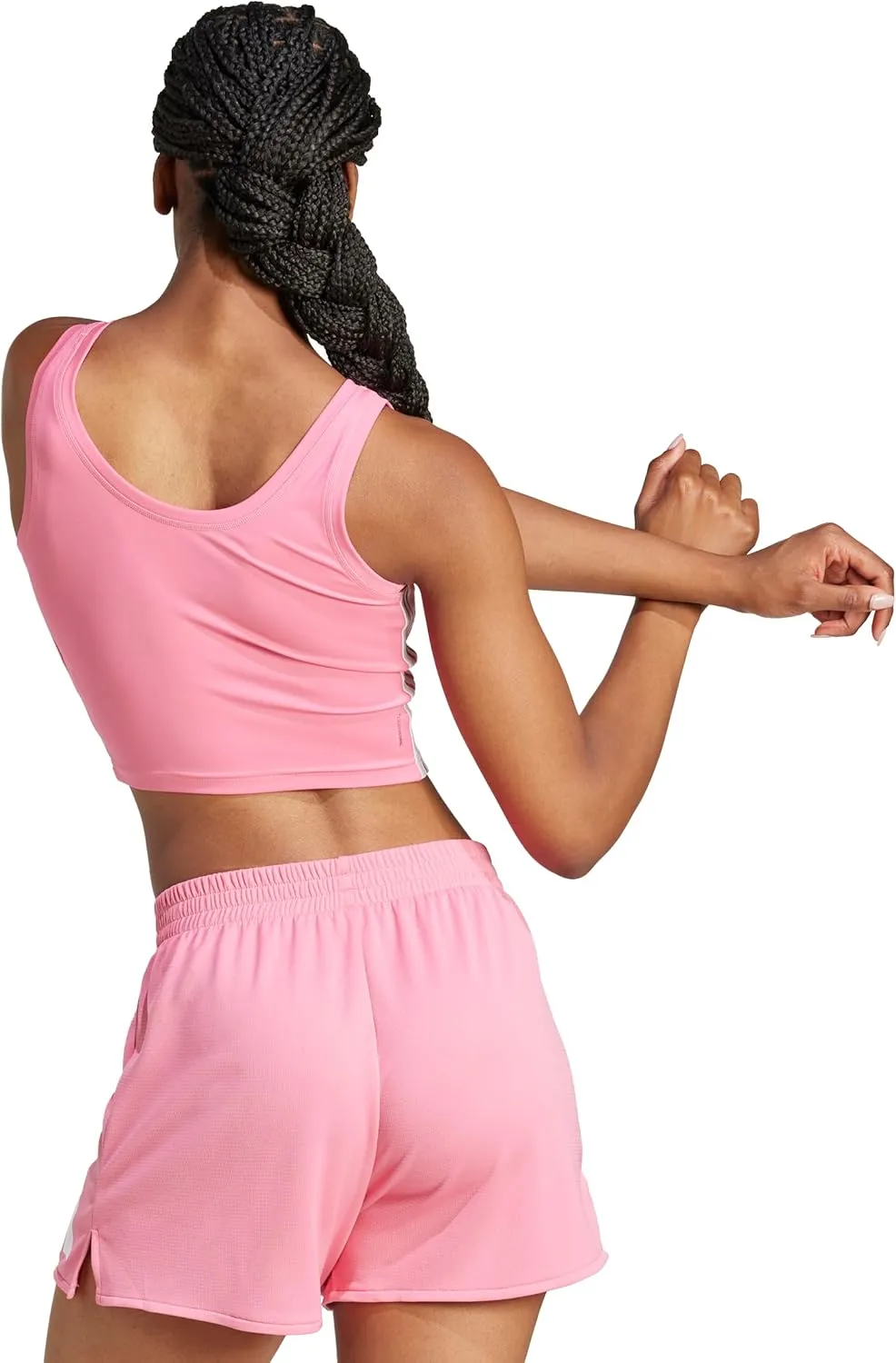 adidas Women's Train Essentials 3-Stripes Cropped Tank Top