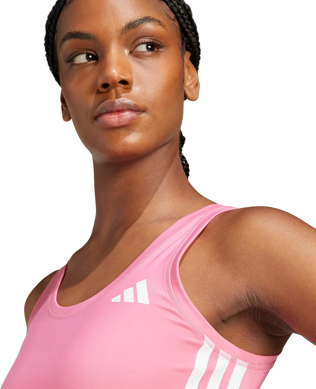 adidas Women's Train Essentials 3-Stripes Cropped Tank Top
