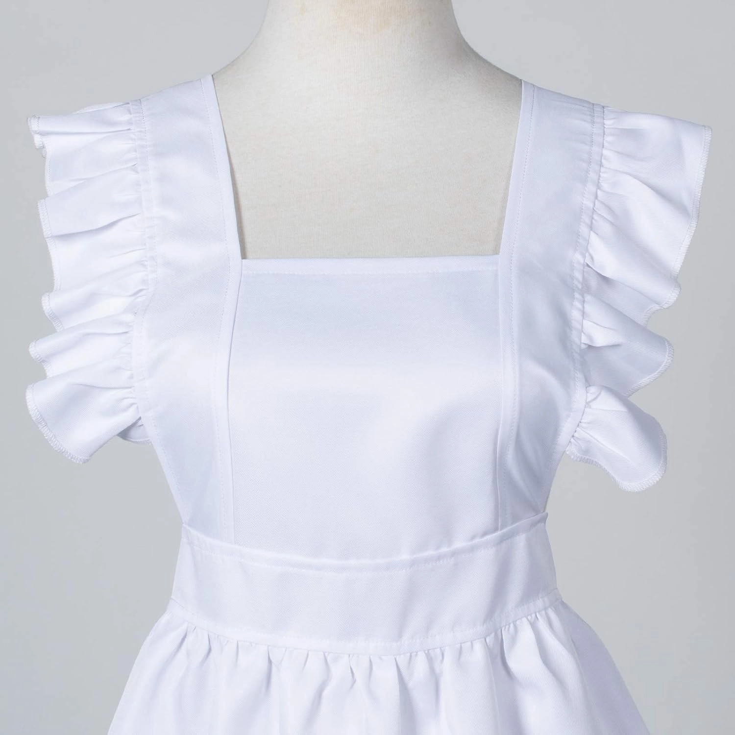 Adult Classic Fancy Cute White Retro Frilly Adorable Maid Waitress Aprons Vintage Costume Bow Headdress Set