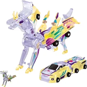 Aimery Dinosaur Transforming Car Toy, Magnetic Cars Transform into Dinosaurs,Fun - Collision Transformation Car Toys for Boys & Girls